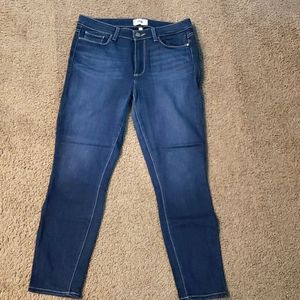 Paige Hoxton high rise/ankle cut jeans, size 30,color medium blue washed